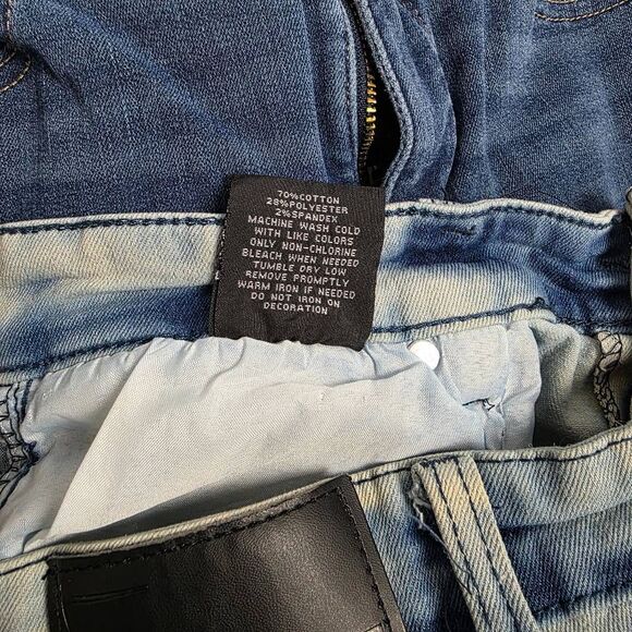 Rock Salt Bleach Wash Distressed Jeans Men’s 36 - Picture 8 of 10